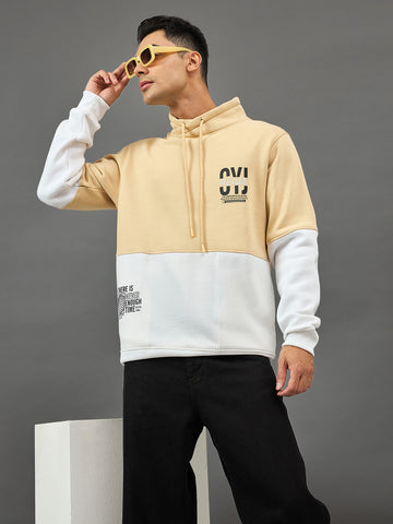 Beige Colorblocked Sweatshirt