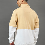 Beige Colorblocked Sweatshirt