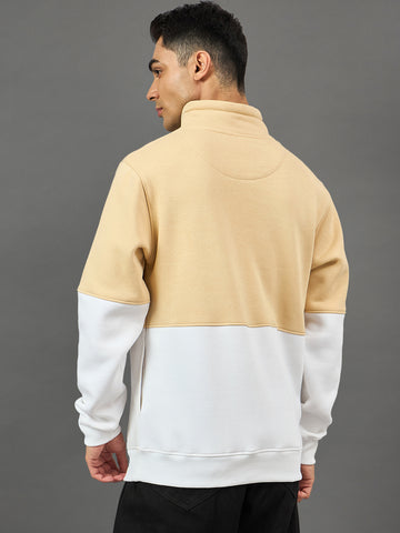 Beige Colorblocked Sweatshirt