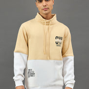 Beige Colorblocked Sweatshirt
