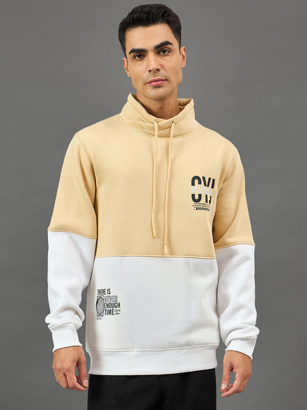 Beige Colorblocked Sweatshirt