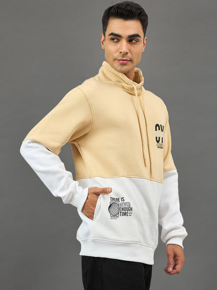 Beige Colorblocked Sweatshirt