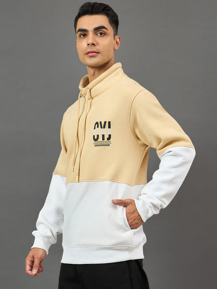 Beige Colorblocked Sweatshirt