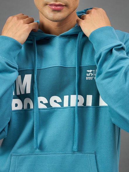 Light Blue Printed Sweatshirt