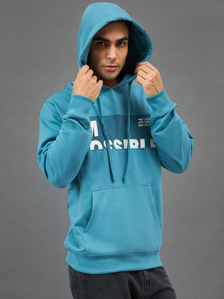 Light Blue Printed Sweatshirt
