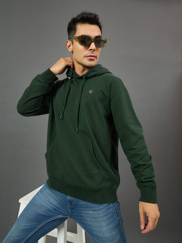 Green Solid Sweatshirt