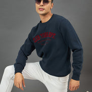 Navy Embroidery Sweatshirt
