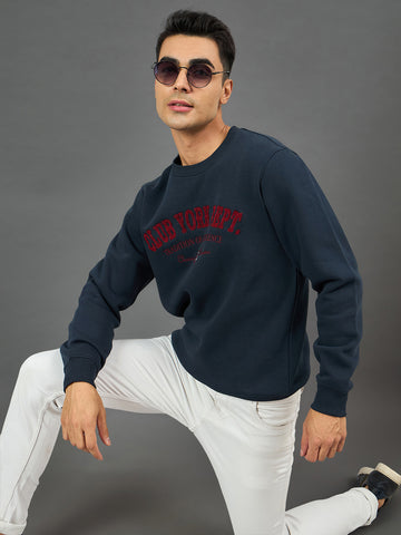 Navy Embroidery Sweatshirt