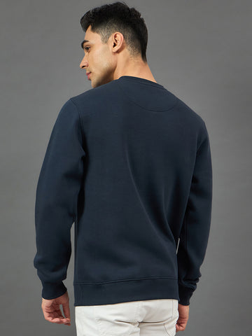 Navy Embroidery Sweatshirt