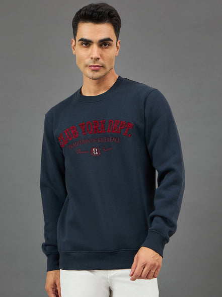 Navy Embroidery Sweatshirt