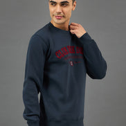 Navy Embroidery Sweatshirt