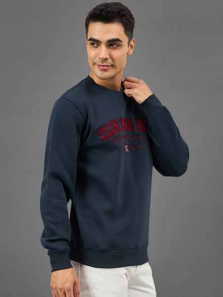 Navy Embroidery Sweatshirt
