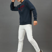 Navy Embroidery Sweatshirt