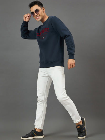 Navy Embroidery Sweatshirt