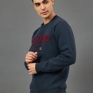 Navy Embroidery Sweatshirt