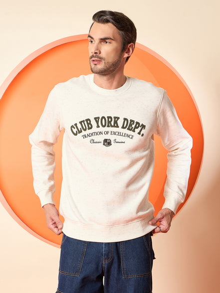 Ecru Round Neck Sweatshirt