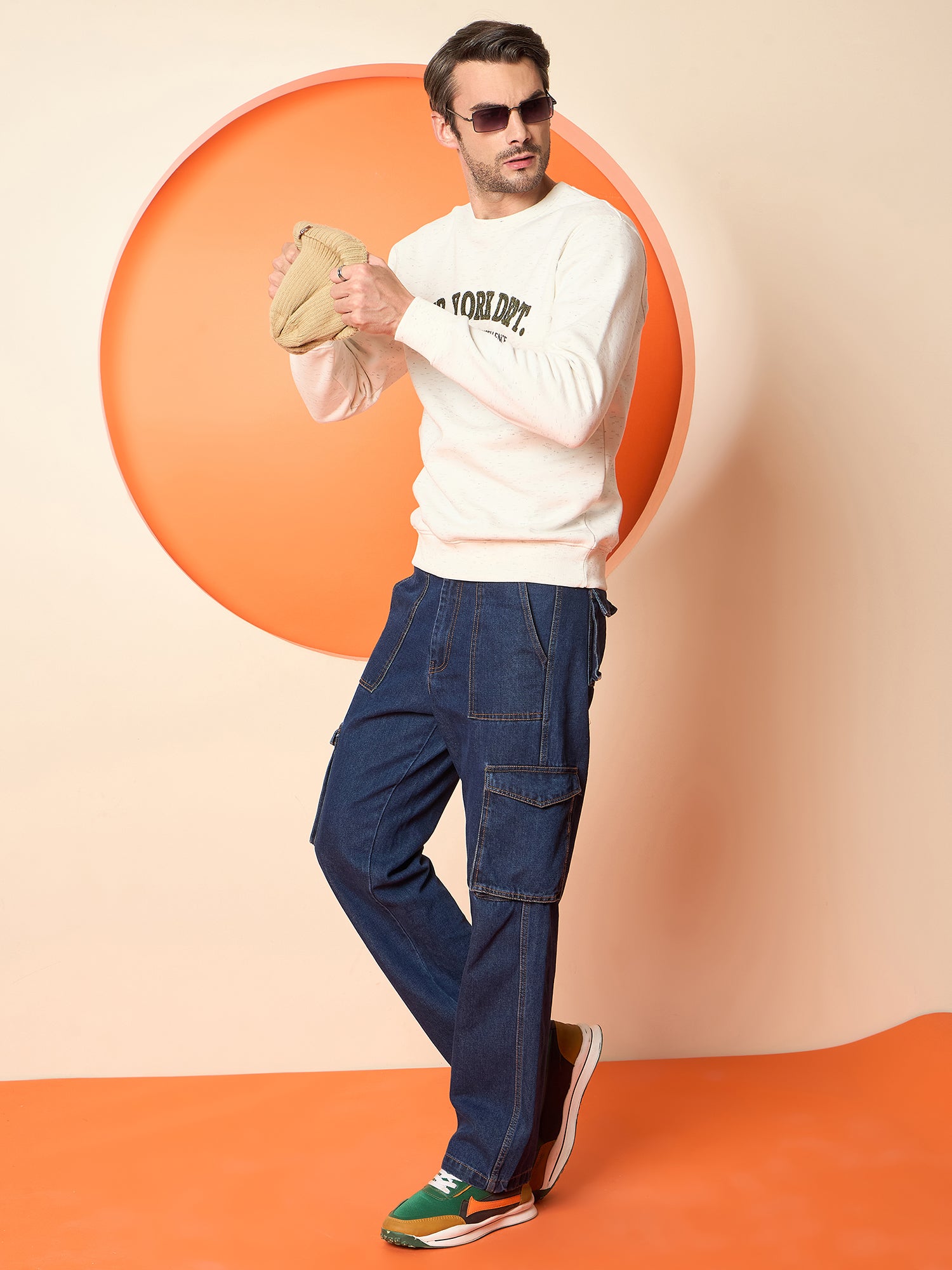 Ecru Round Neck Sweatshirt