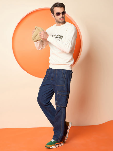 Ecru Round Neck Sweatshirt