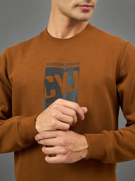 Camel Printed Sweatshirt
