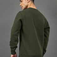 Dark Olive Printed Sweatshirt