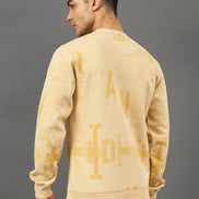 Beige Printed Sweatshirt
