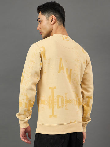 Beige Printed Sweatshirt