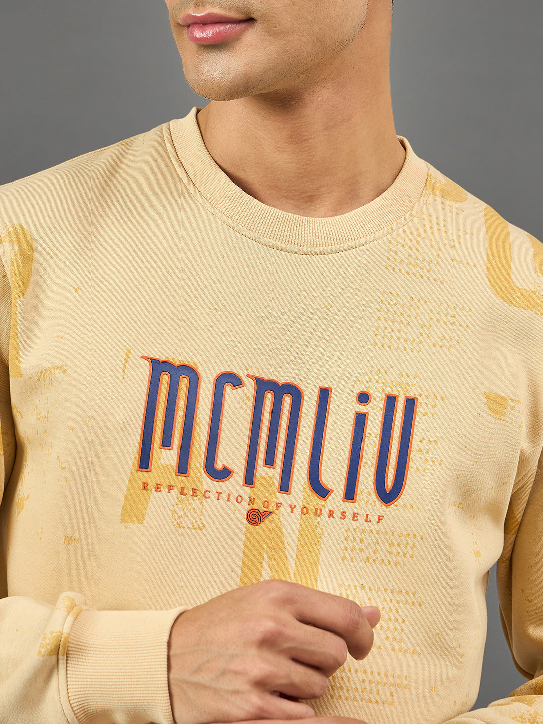 Beige Printed Sweatshirt