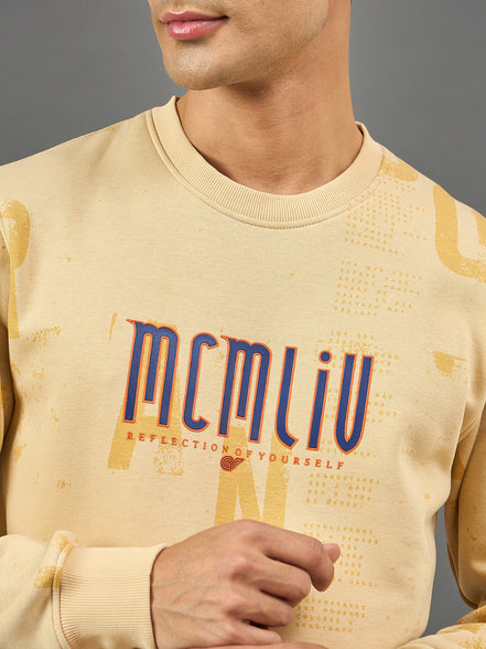 Beige Printed Sweatshirt