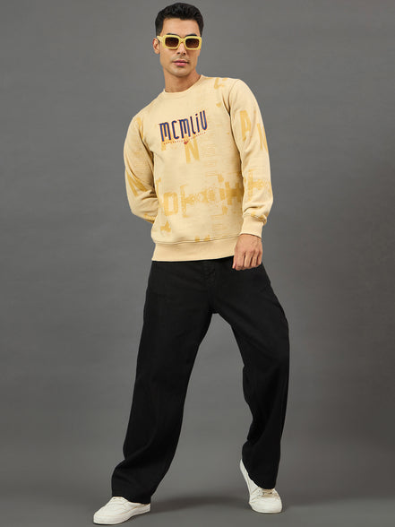 Beige Printed Sweatshirt
