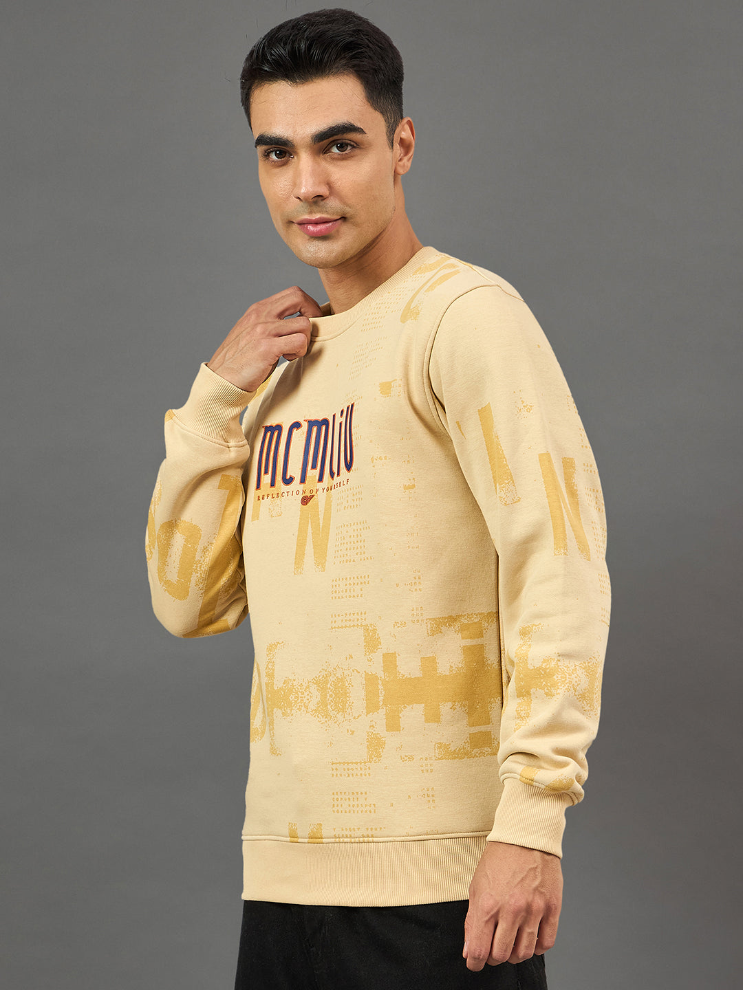 Beige Printed Sweatshirt