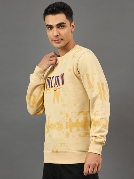Beige Printed Sweatshirt