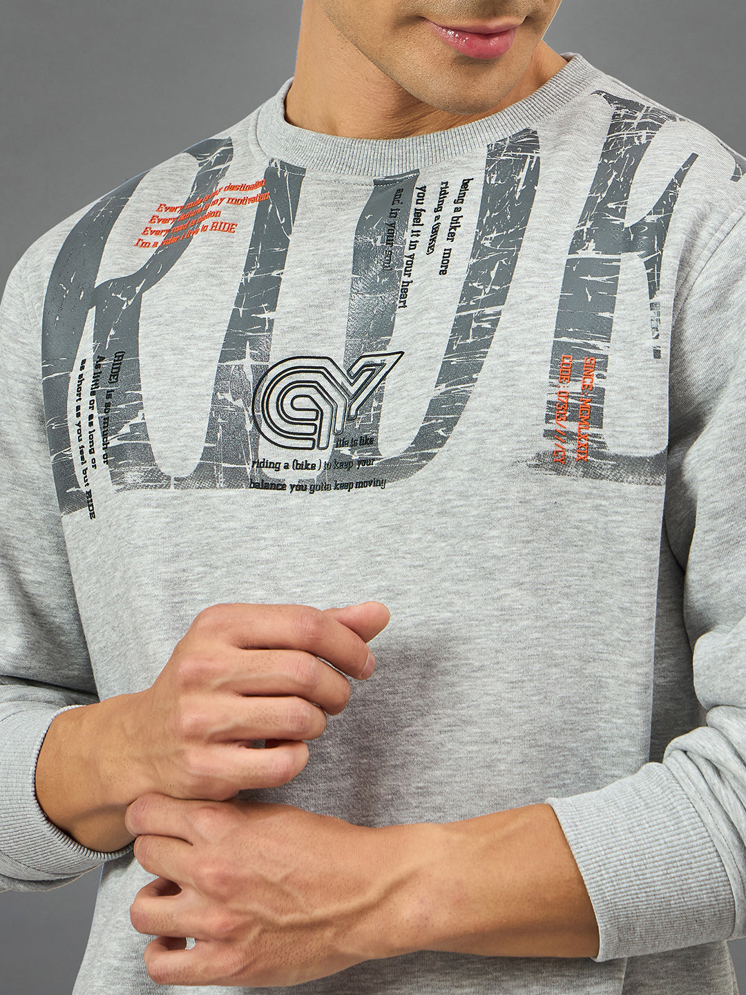 Light Grey Printed Sweatshirt