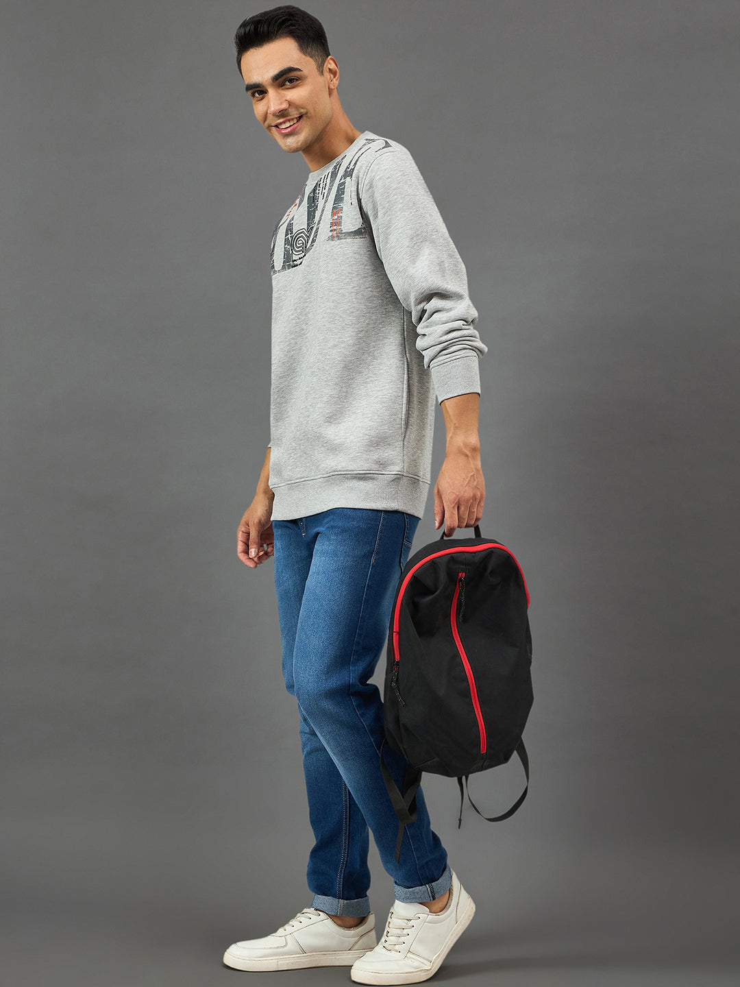 Light Grey Printed Sweatshirt