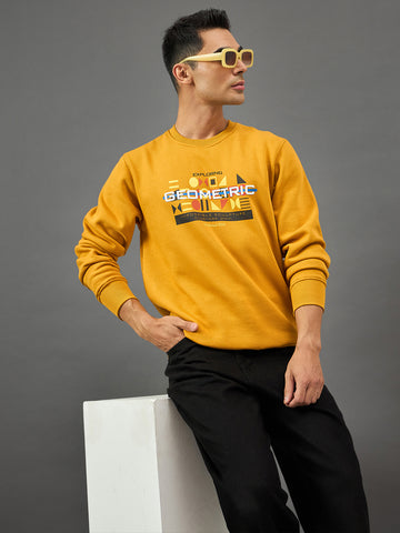 Mustard Printed Sweatshirt