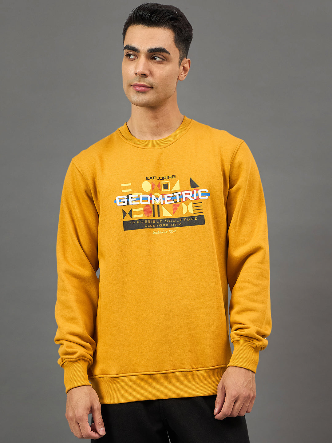Mustard Printed Sweatshirt