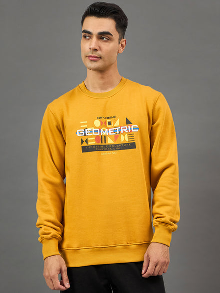Mustard Printed Sweatshirt