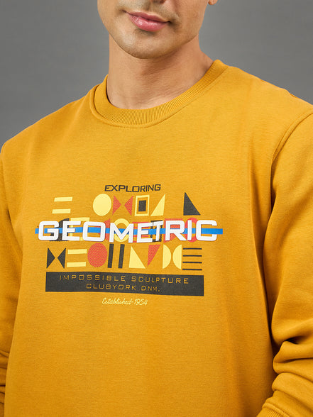 Mustard Printed Sweatshirt