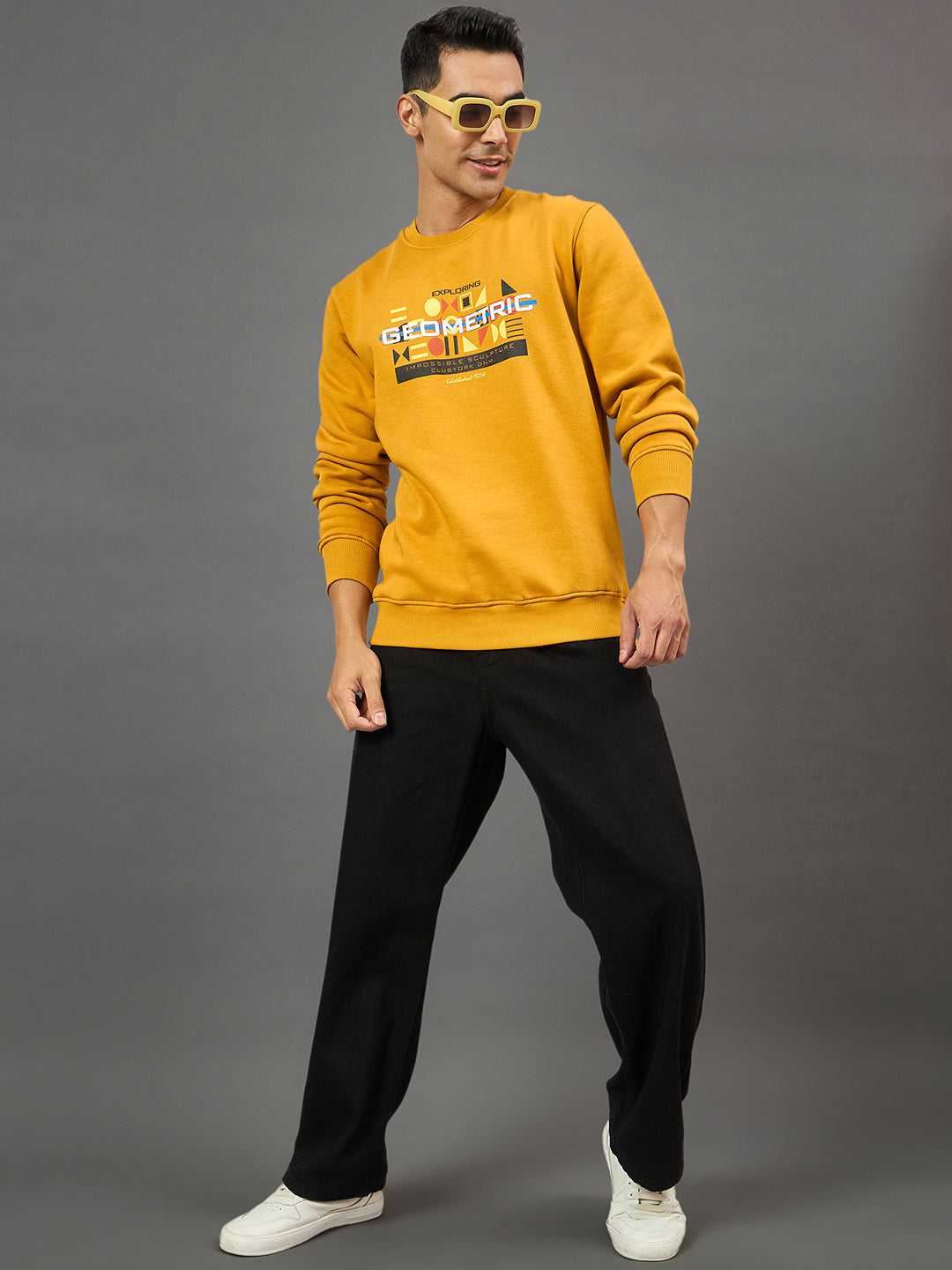 Mustard Printed Sweatshirt