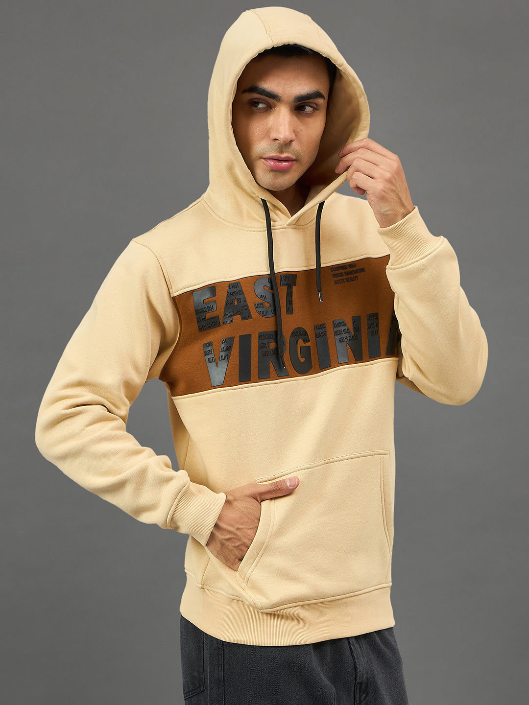 Beige Colorblocked Sweatshirt