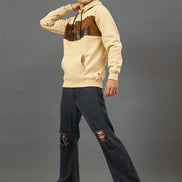 Beige Colorblocked Sweatshirt