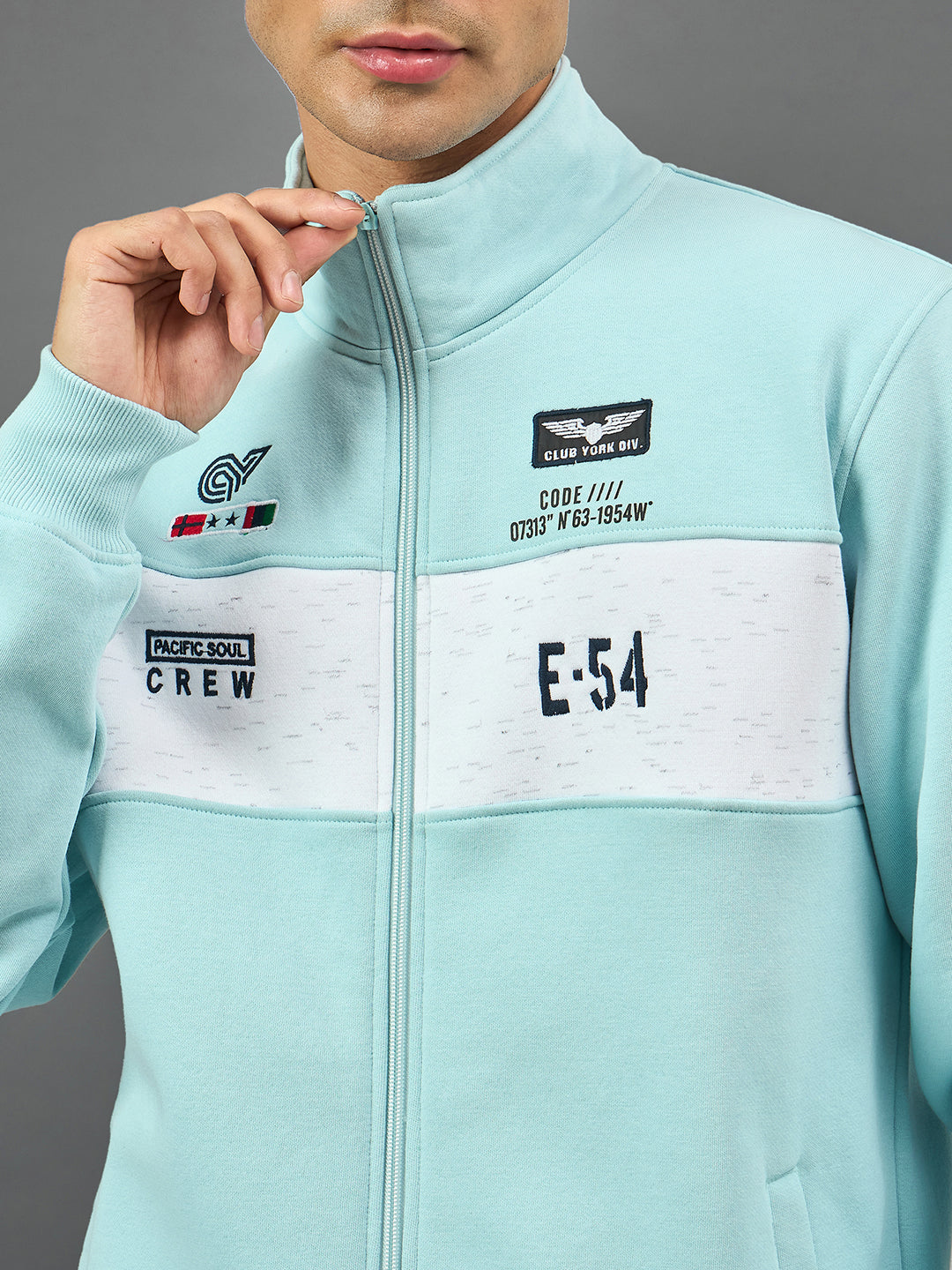 Sky Blue Colorblocked Sweatshirt