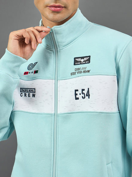 Sky Blue Colorblocked Sweatshirt