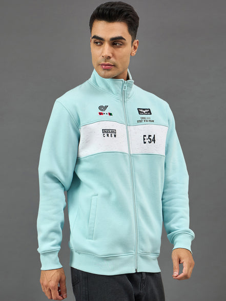 Sky Blue Colorblocked Sweatshirt