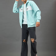 Sky Blue Colorblocked Sweatshirt