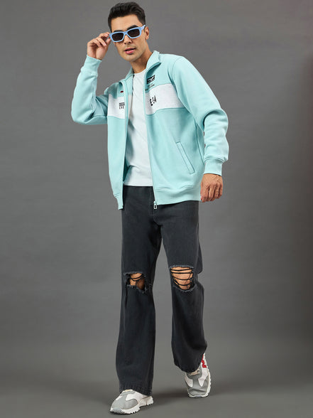 Sky Blue Colorblocked Sweatshirt
