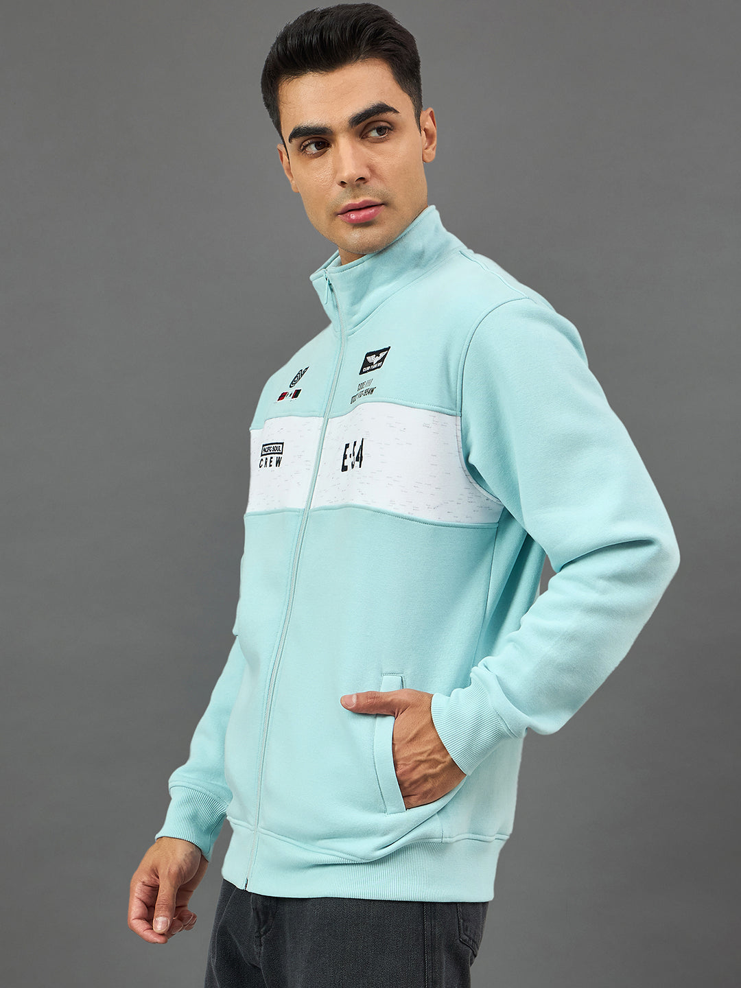 Sky Blue Colorblocked Sweatshirt