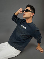 Navy Printed Sweatshirt