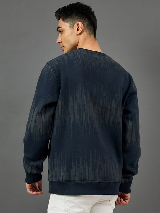Navy Printed Sweatshirt