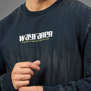 Navy Printed Sweatshirt