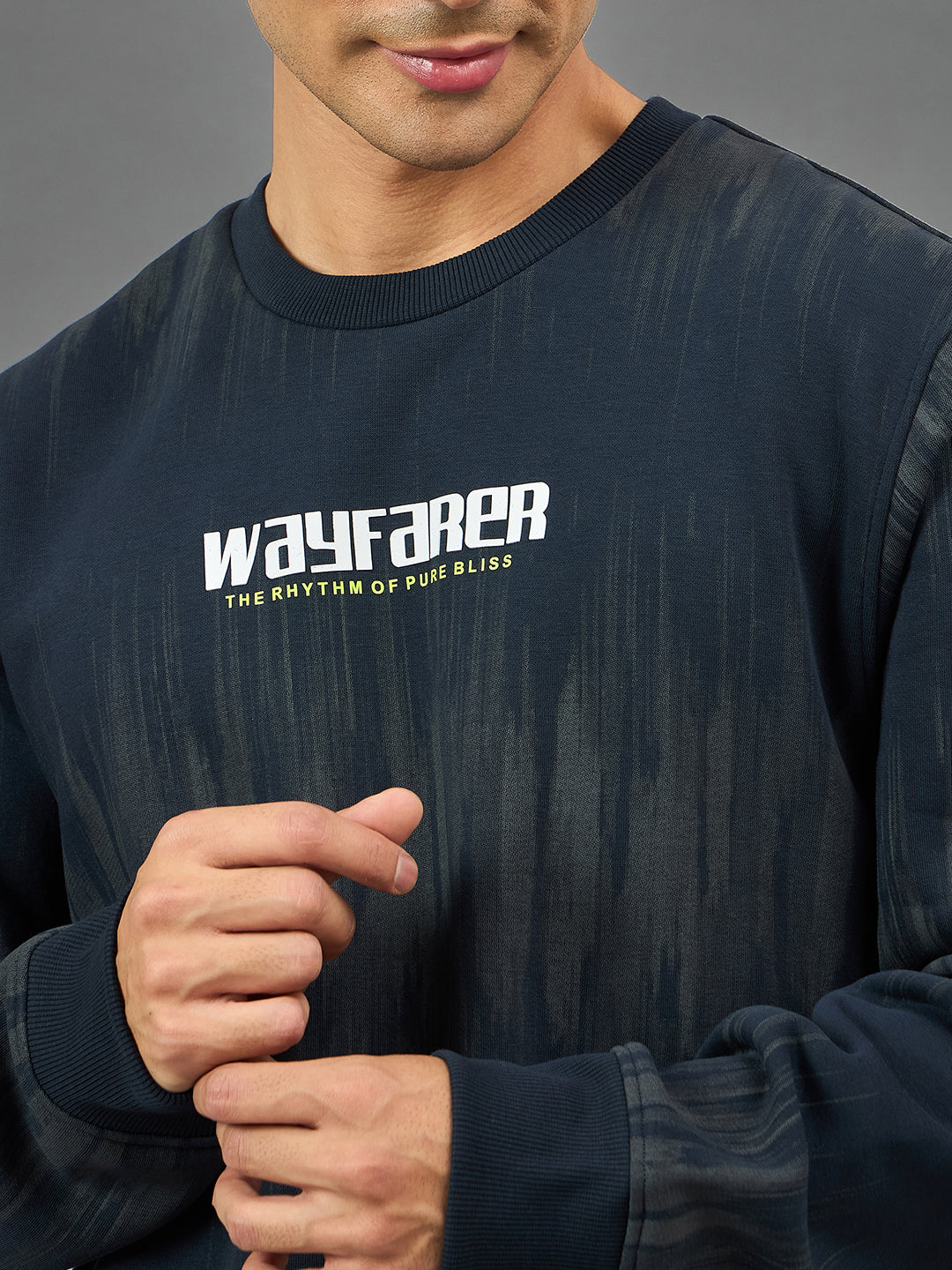 Navy Printed Sweatshirt